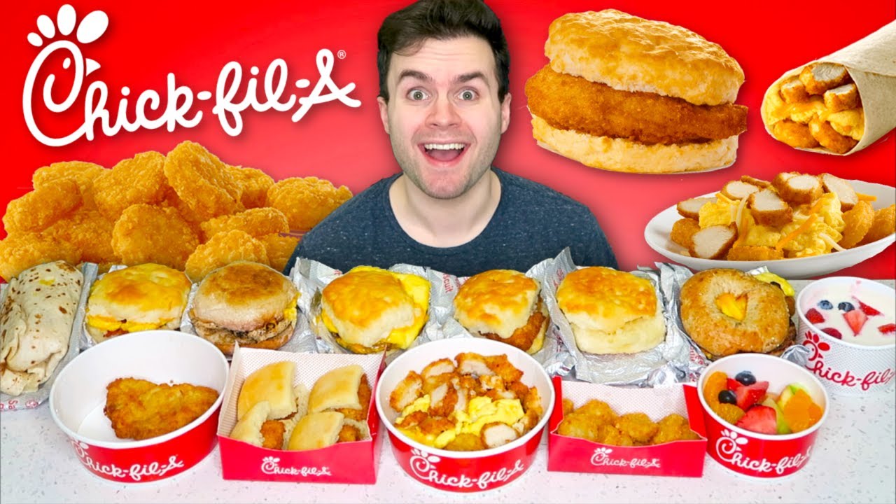 Пробуем ПОЛНОЕ МЕНЮ ЗАВТРАКОВ от Chick-fil-A!