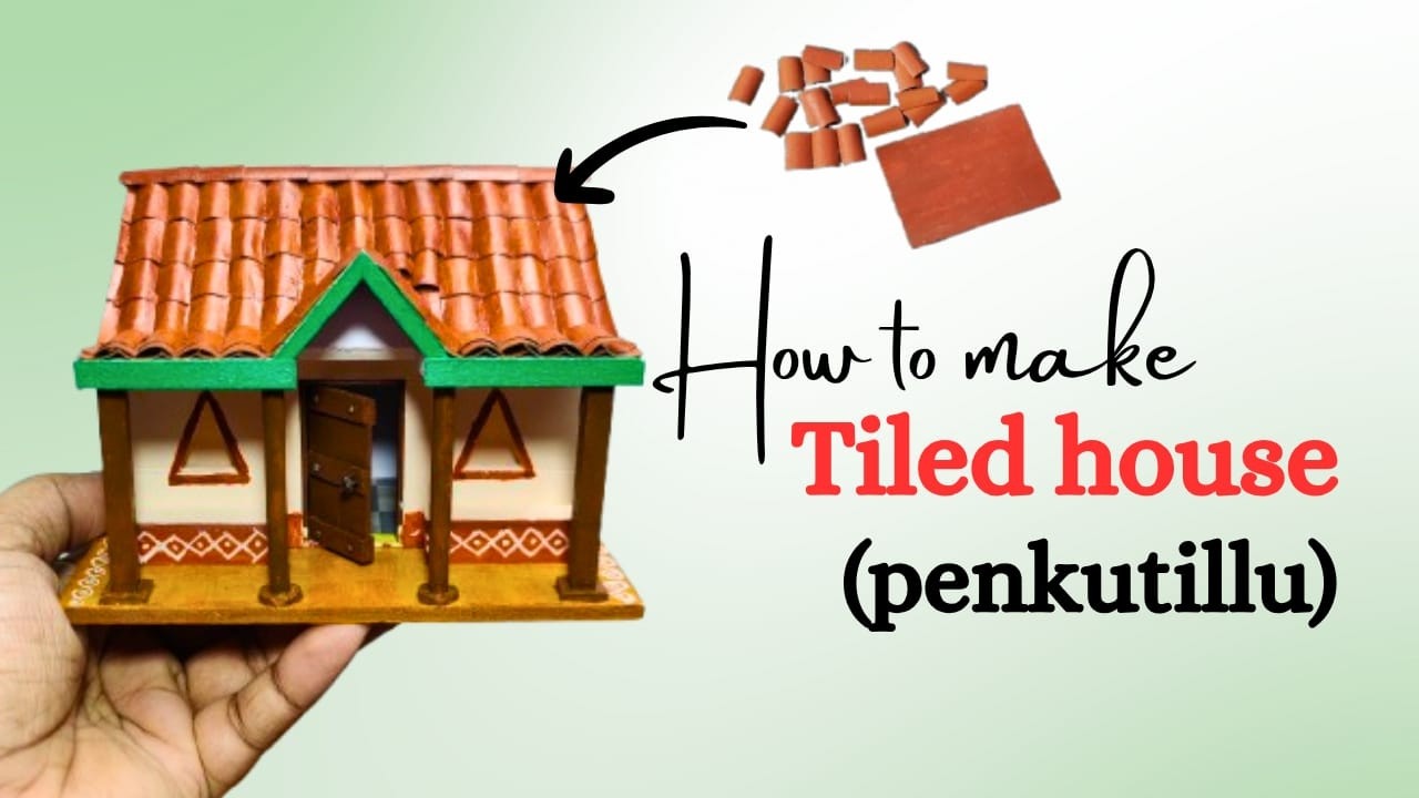 How to make a Miniature Roof Tiles House (Penkutillu) using Cardboard