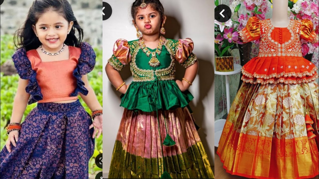 LATEST KIDS PATTU LANGA DESIGNS ✨KIDS TRADITIONAL DRESS DESIGNS 😍PATTU LANGA JACKET MODELS