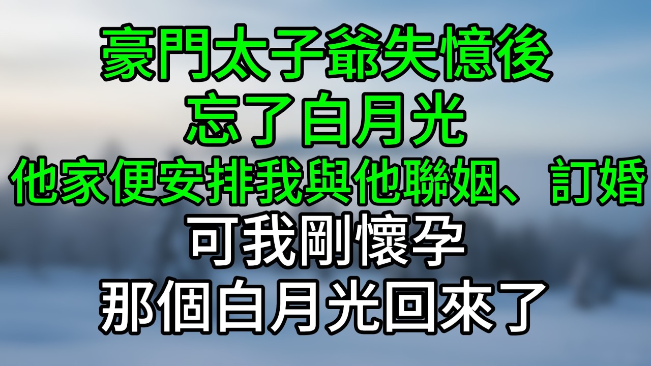 豪門太子爺失憶後，忘了白月光，他家便安排我與他聯姻、訂婚，可我剛懷孕，那個白月光回來了