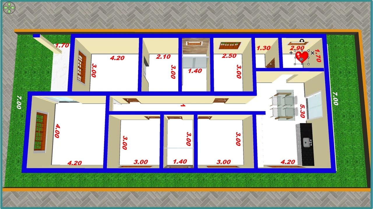 Projeto de casa de 4 quartos - Construa com 5 mil tijolos