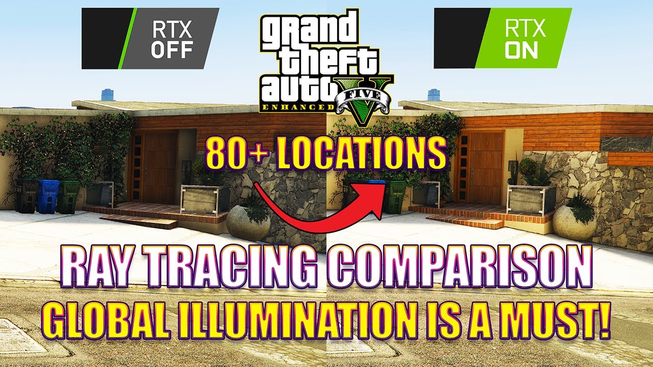 GTA V Enhanced: Ray Traced Global Illumination + Ambient Occlusion is a MUST! Graphics Comparison