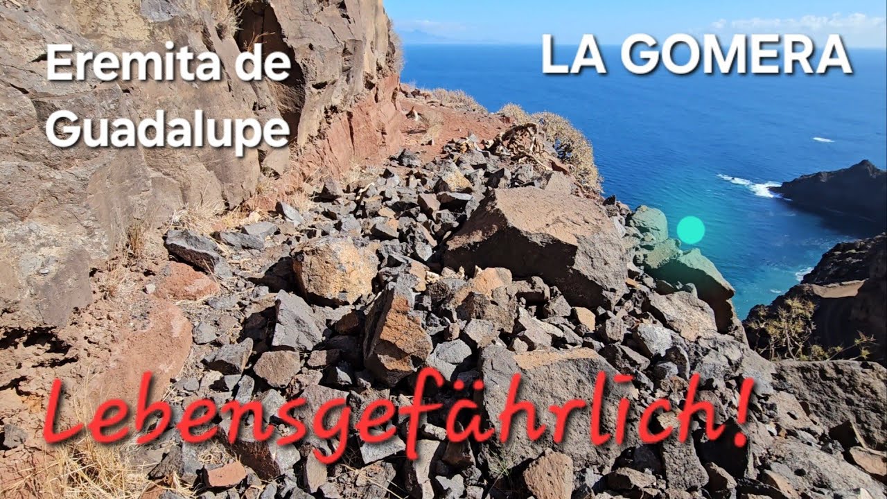 Wandern auf La Gomera - Steinschlag an der Eremita de Guadalupe