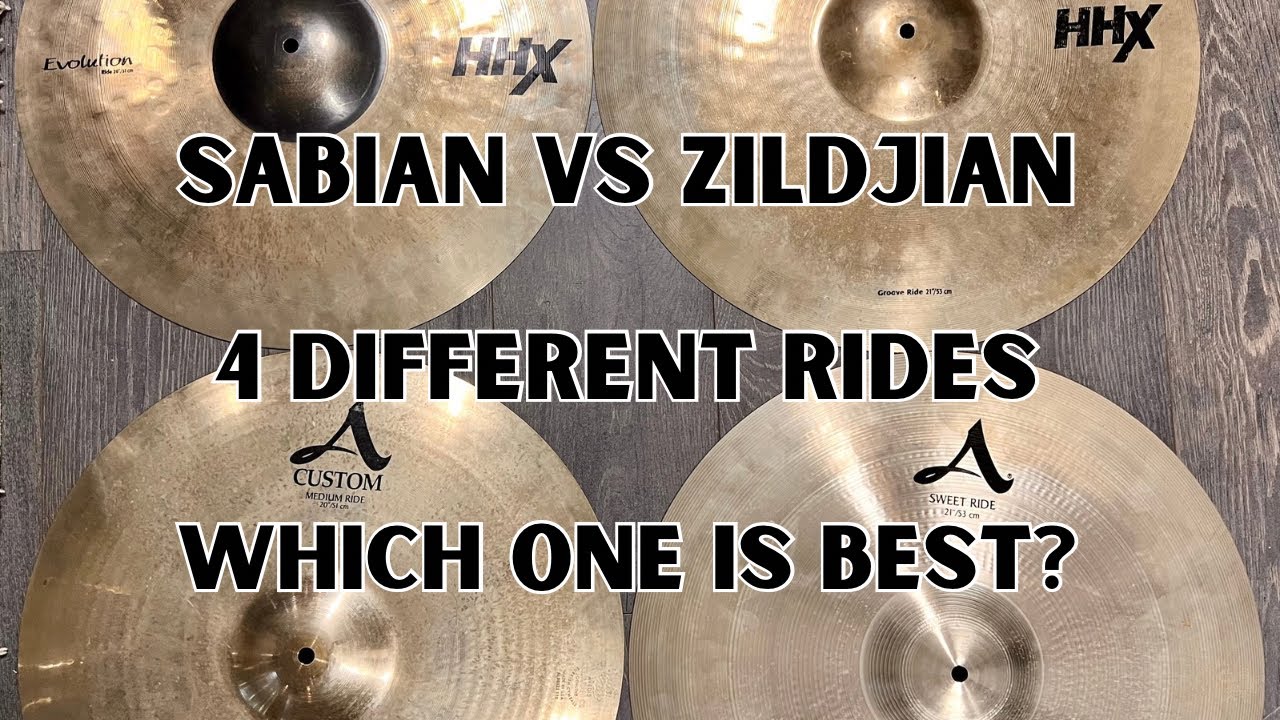2 Sabian (HHX Evolution and Groove) Rides VS 2 Zildjian (A Custom Med and A Sweet Rides) Review/Demo