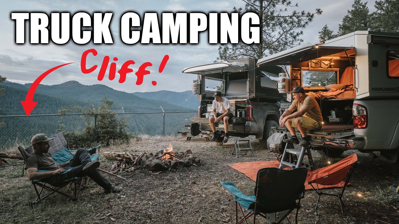 Truck Camping on the side of a Mountain