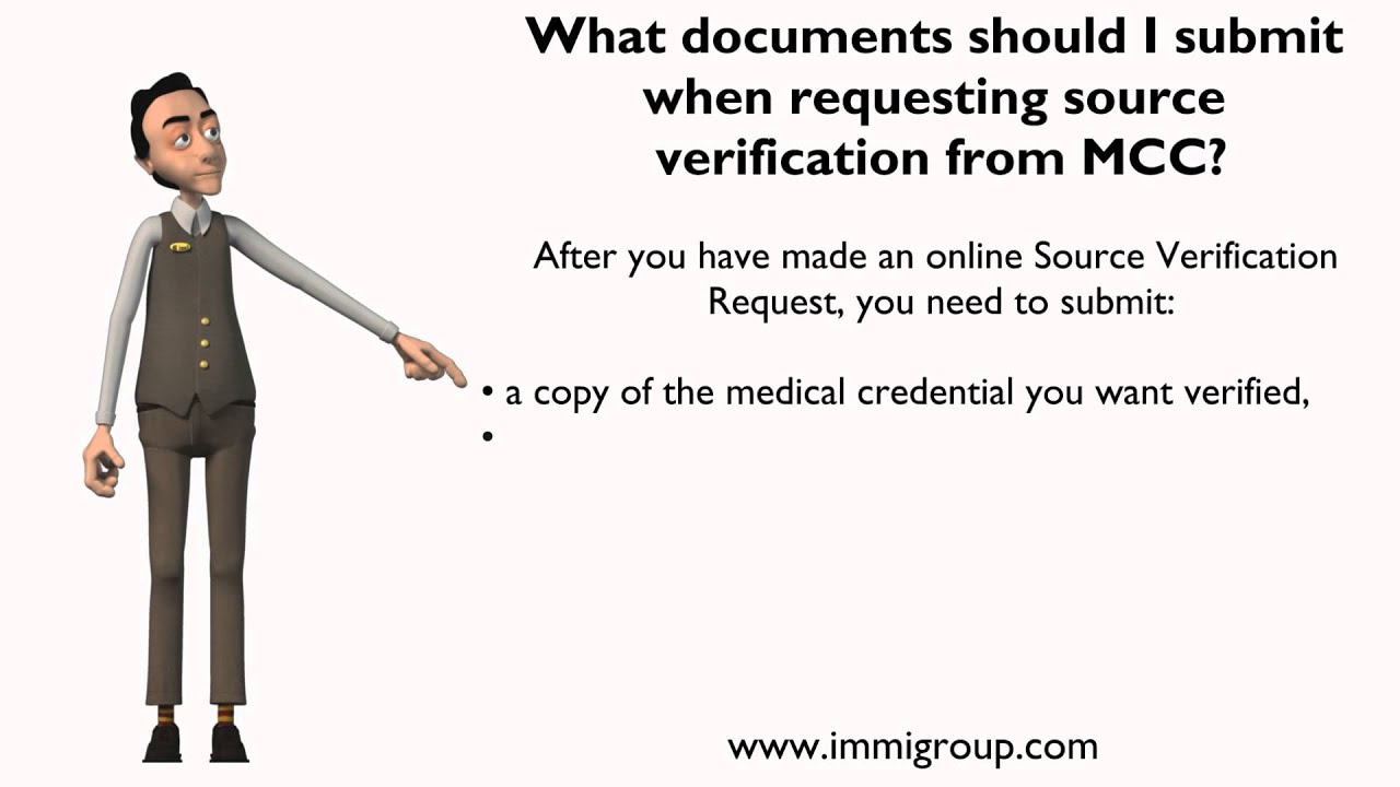 What documents should I submit when requesting source verification from MCC?