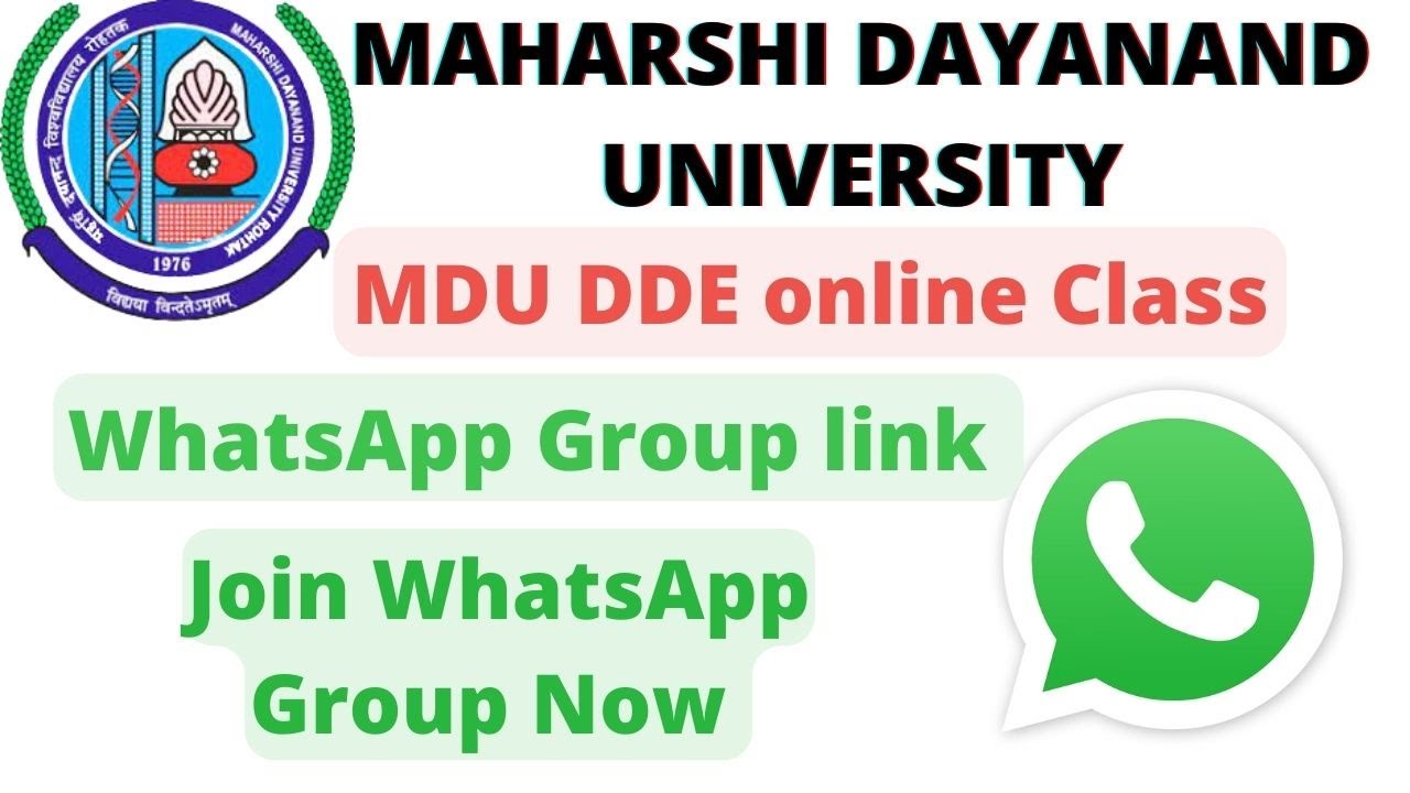 MDU DDE online class group link || MDU DDE online class