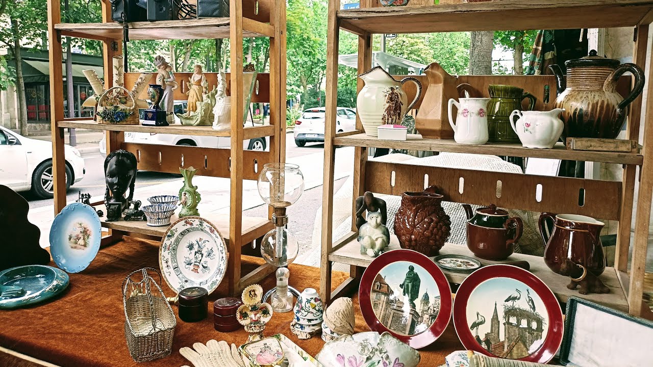 Paris France 🇨🇵Marché aux Puces🪑BROCANTE à Paris🏺FLEA MARKET🏺 Thrifting|Vintage Shopping Paris|4KHDR