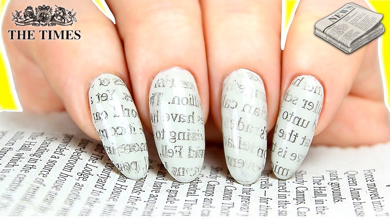 NEWSPAPER NAILS HACKS | NEWSPAPER PRINT NAIL ART (WITH WATER & WITHOUT ALCOHOL)