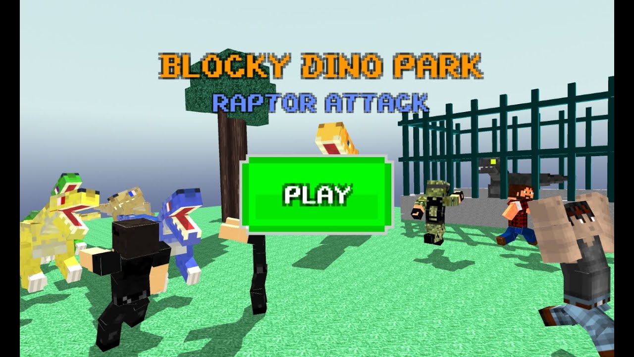 Blocky Dino - Park Raptor Attack (gameplay)