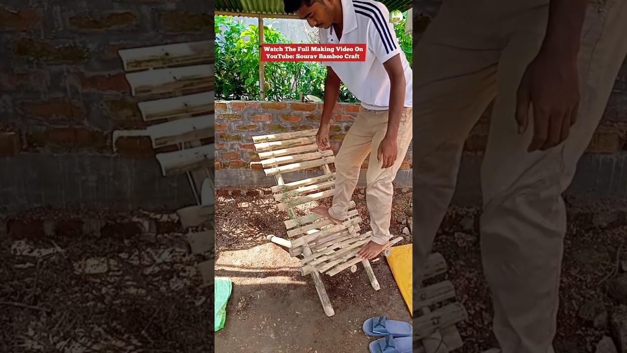 Bamboo Folding Chair Making 😍 Easy Bamboo Restaurant Chair #youtubeshorts #ytshorts #shorts #viral