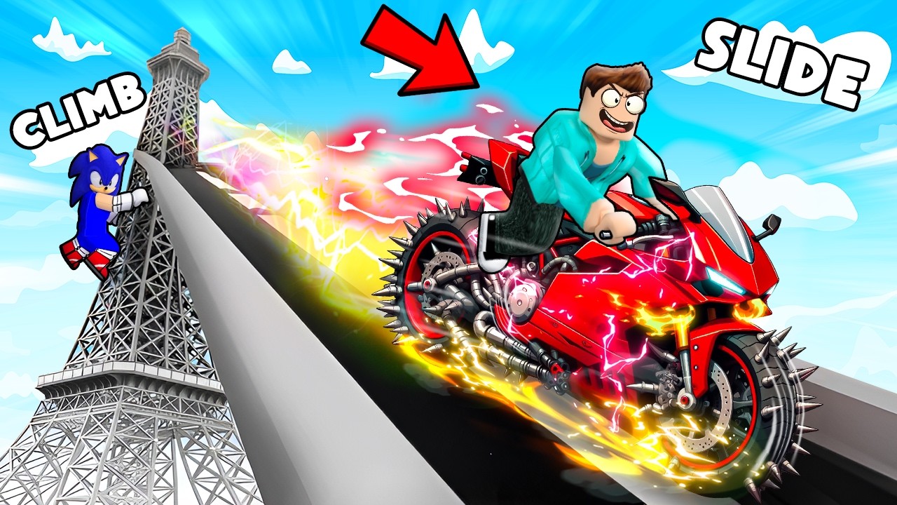 CLIMB AND SLIDE WITH THE MOST EXPENSIVE SUPERBIKE IN ROBLOX !!