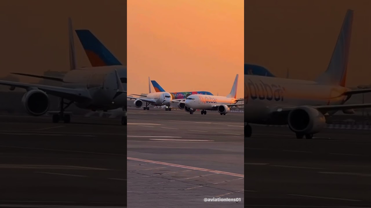 Emirates A380 Sunrise Landing at Dubai Airport | Stunning Morning Arrival #aviationlovers