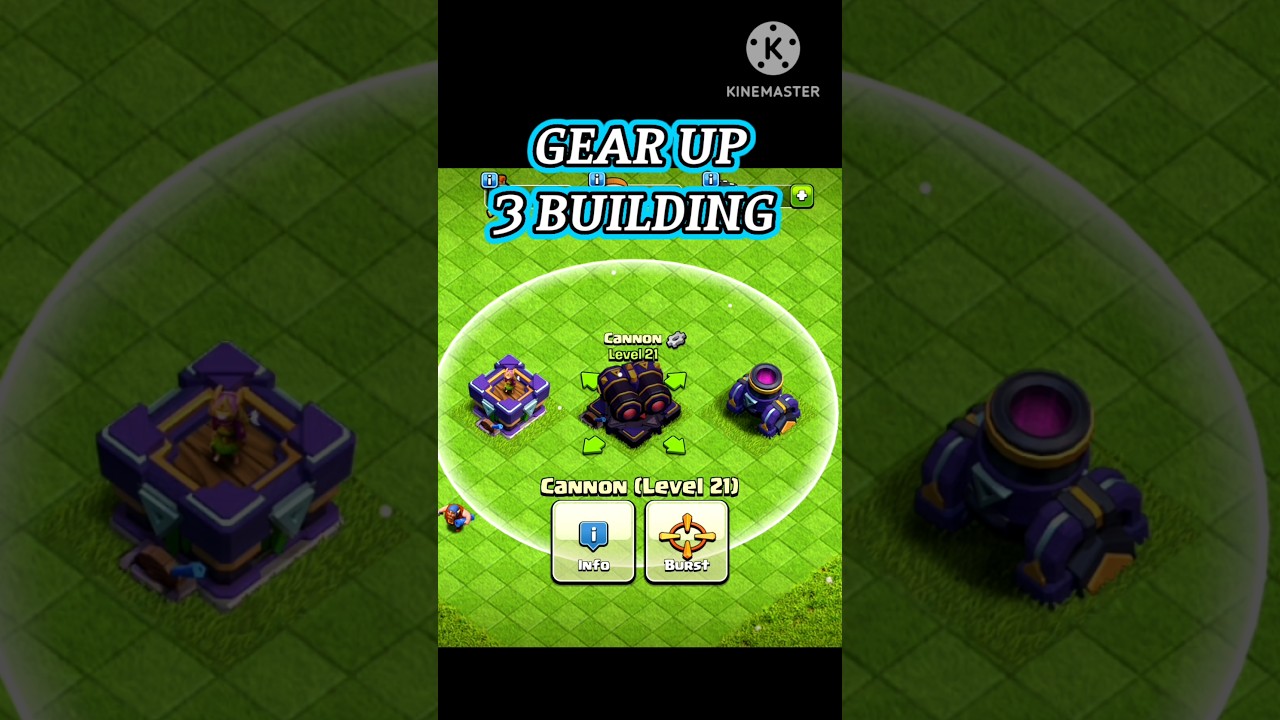 GEAR UP 3 CANON ,MORTOR & ARCHER TOWER #clashofclans #coc #cocshorts #gamingshorts