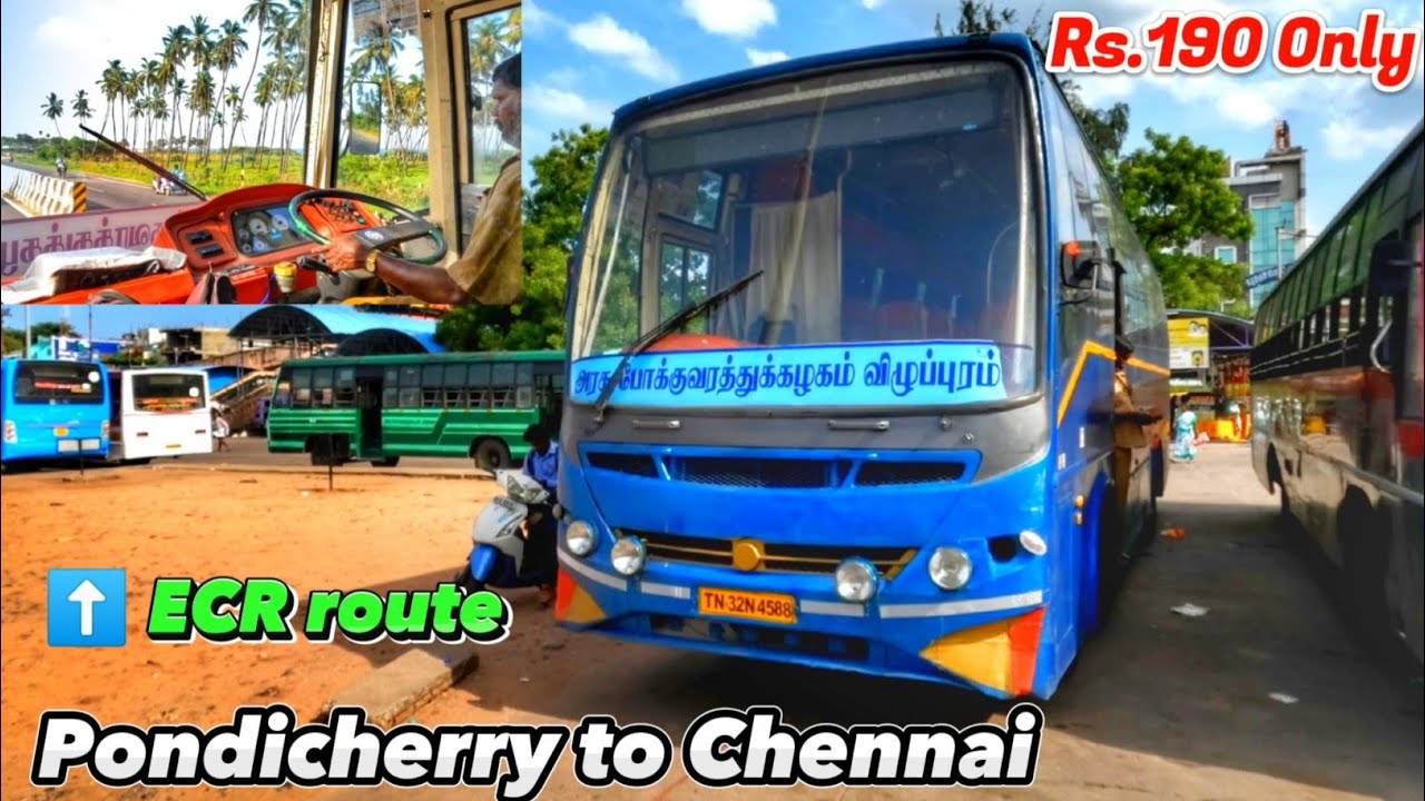 Pondicherry to Chennai by TNSTC AC seater bus via East Coast Road (ECR)  | #ash2travel