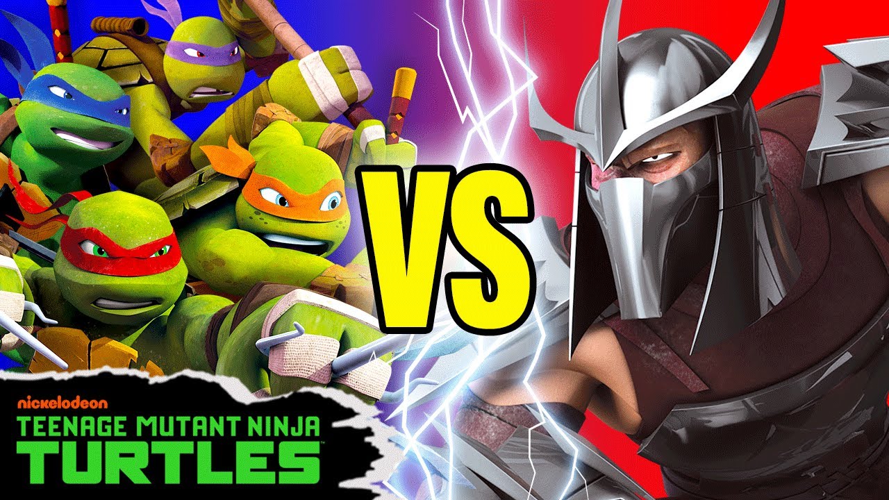 Four Turtles VS. One Shredder: FIVE ROUNDS of Epic Battles! | Teenage Mutant Ninja Turtles
