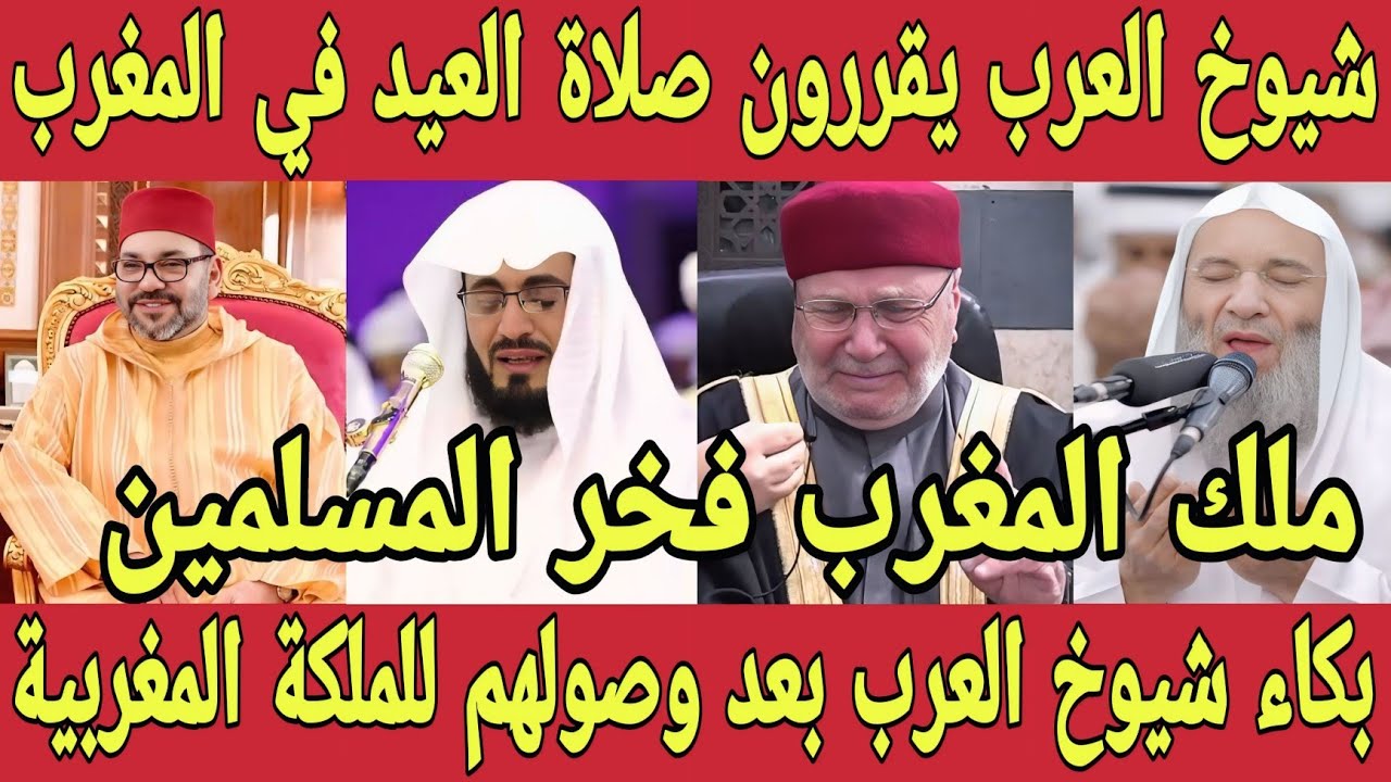 شيوخ العرب يطلبون من ملك المغرب صلاة العيد في المغرب 🇲🇦بكاء الشيخ محمد حسان بعد وصولة للمملكه المغرب