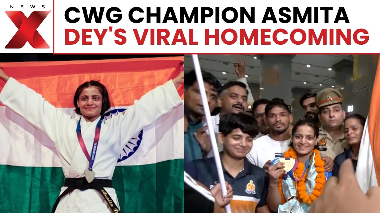 CWG Champion Asmita Dey Gets Rousing Welcome At Delhi's IGI Airport