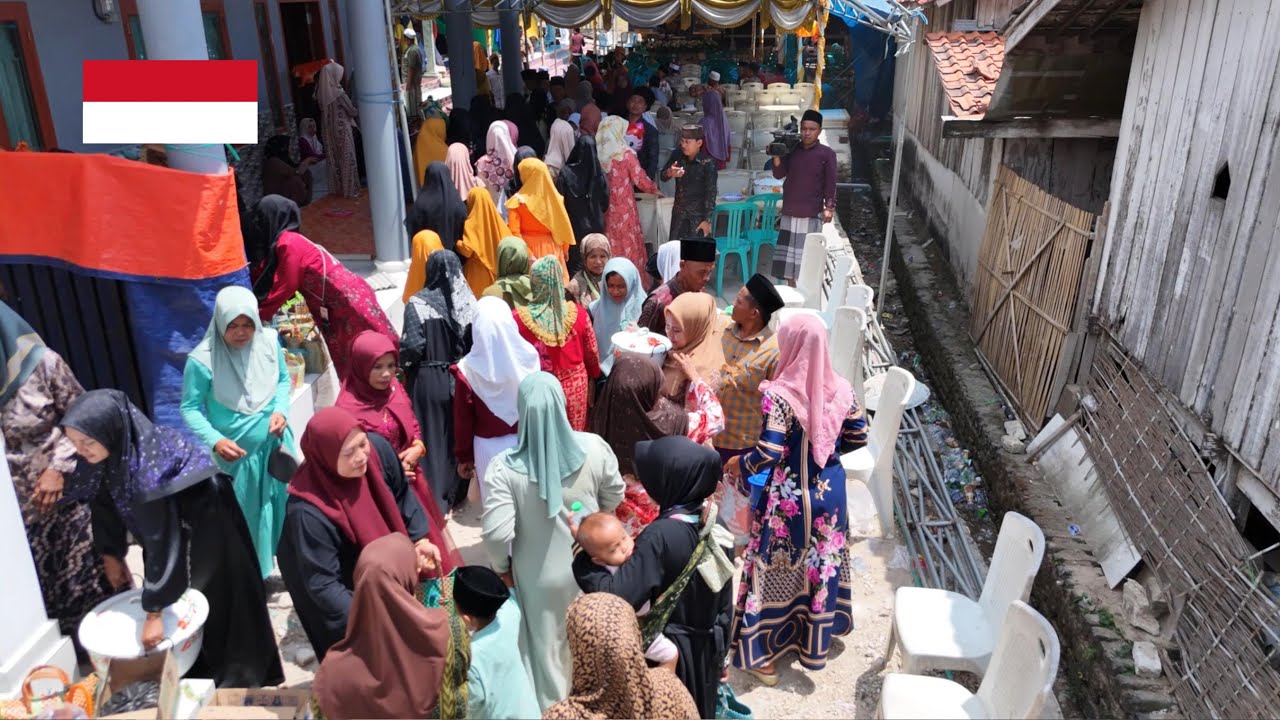 indonesian muslim village life, the excitement in the village in Indonesia during the event,