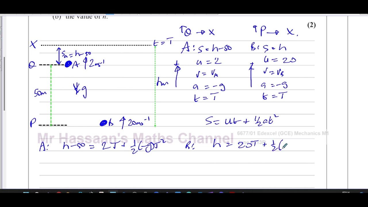 Edexcel, (6677/01), M1, GCE, June 2013R, Q4, Constant Acceleration,  Vertical Motion