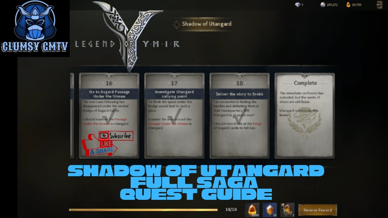SHADOW of UTANGARD SAGA QUEST GUIDE Complete - Legend of YMIR