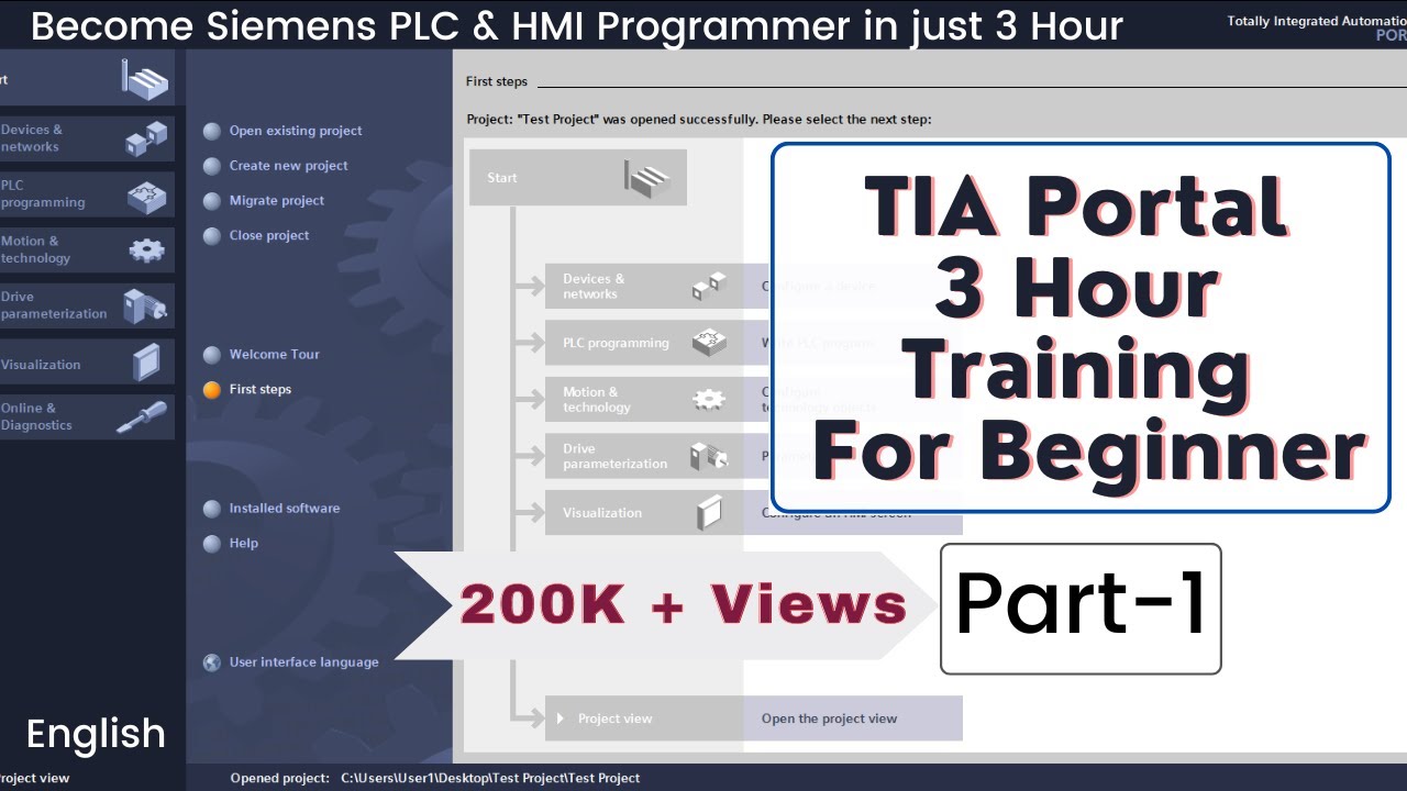 TIA Portal :-  3 Hour Complete Training For Beginner | Part-1 | English