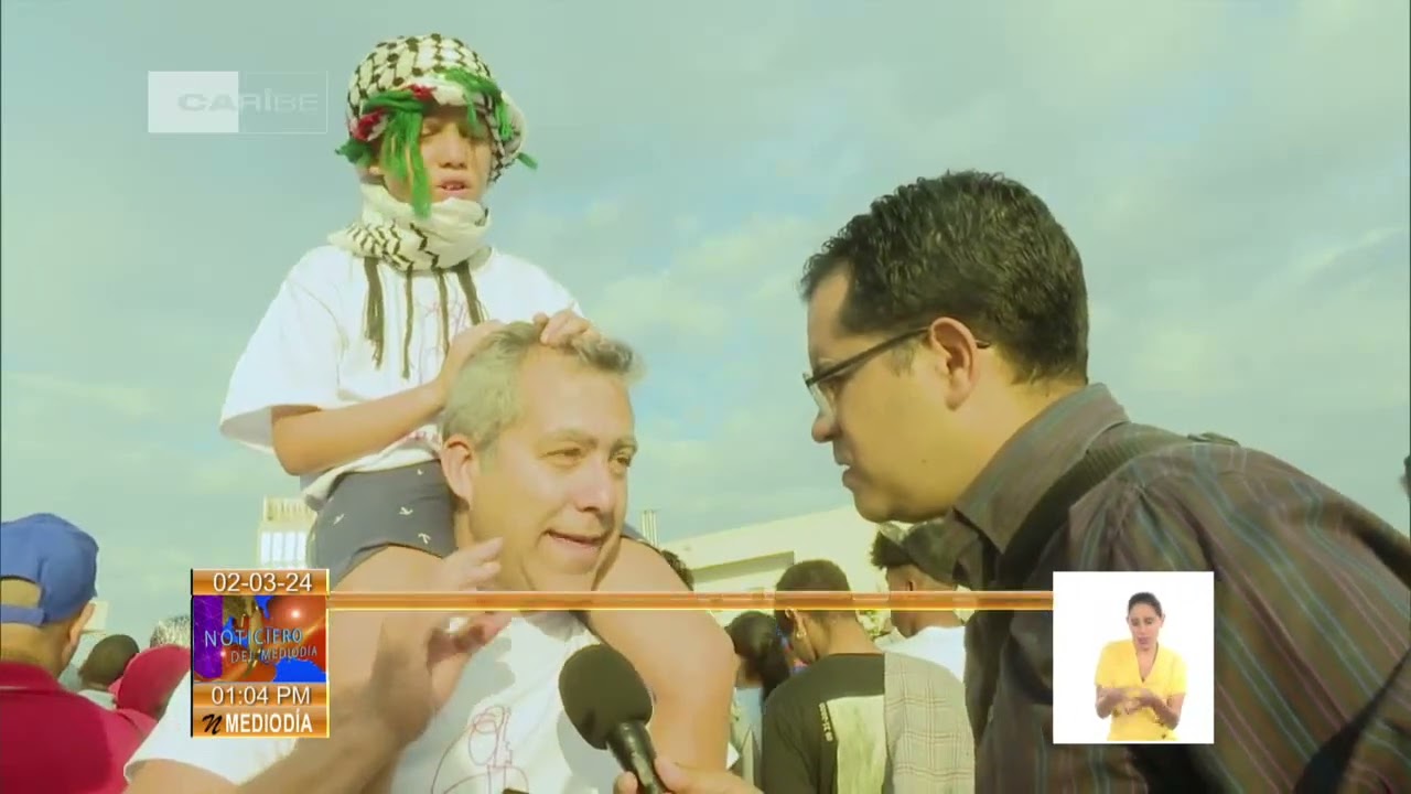 Marcha masiva en Cuba a favor de la causa palestina