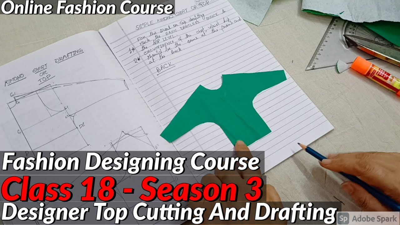 Free Online Drafting Class 18 // Kimono Top Drafting & Cutting // Sewing & Fashion Course