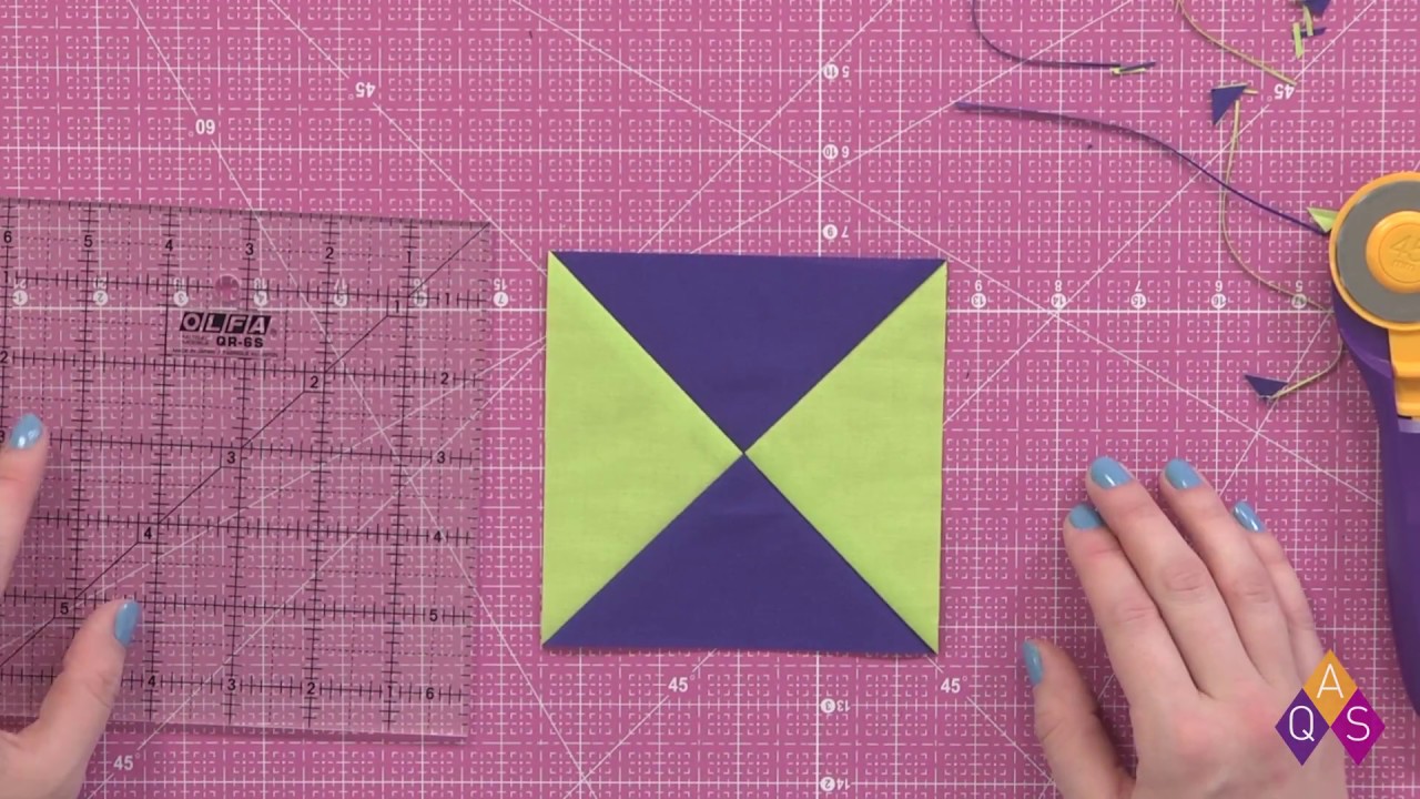 Sizing a Quarter-Square Triangle - uquilt with Emily