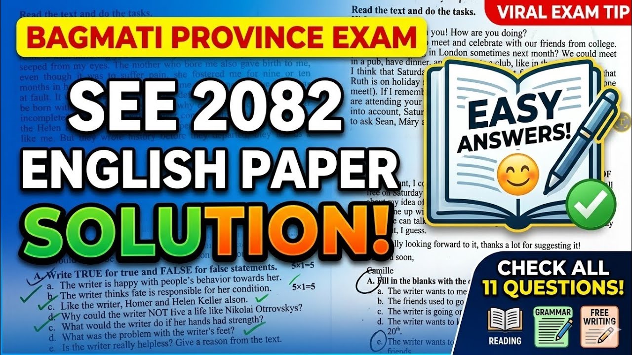 English SEE 2082 Answer Key - Bagmati Province (Full Solution)