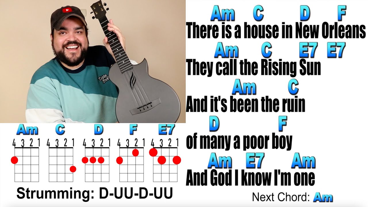 House Of The Rising Sun - The Animals (Ukulele Play Along with Chords and Lyrics)