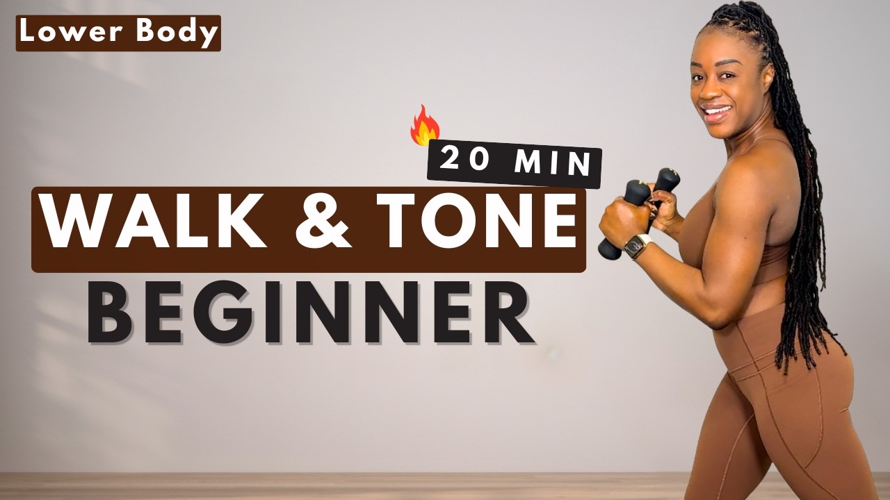 20-Minute Beginner Lower Body Walk | Full Body Toning & Fat Burn (No Equipment)