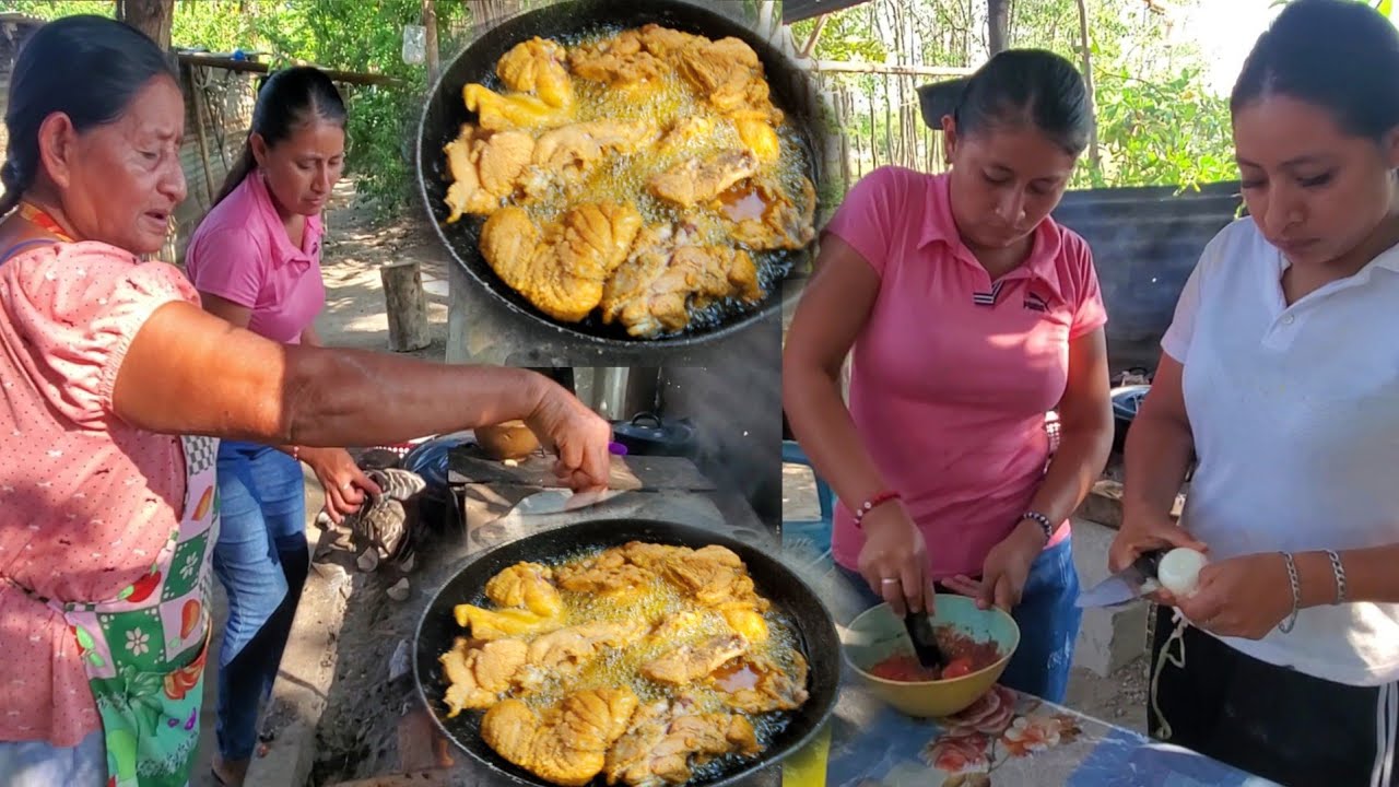 Empesamos afreir pollo 🍗Empesamos aser LA salsa de tomate con cebolla😋🤯