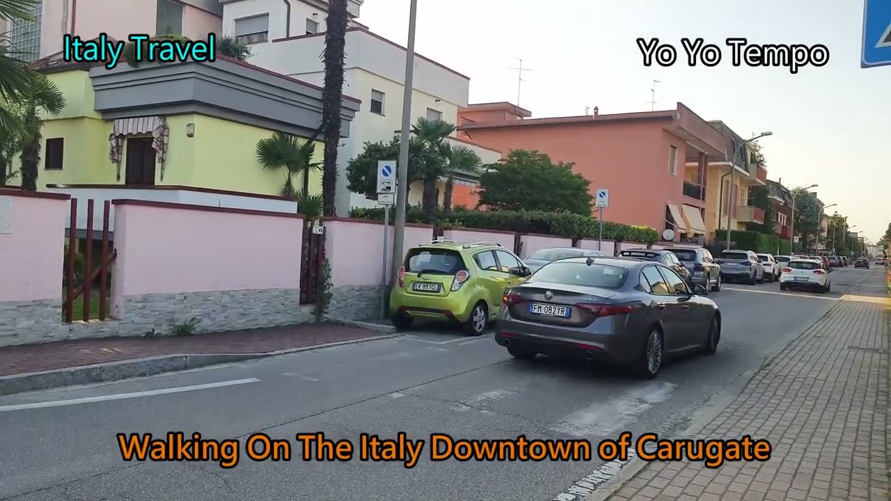 Walking On The Italy Downtown of Carugate -  Italy Travel