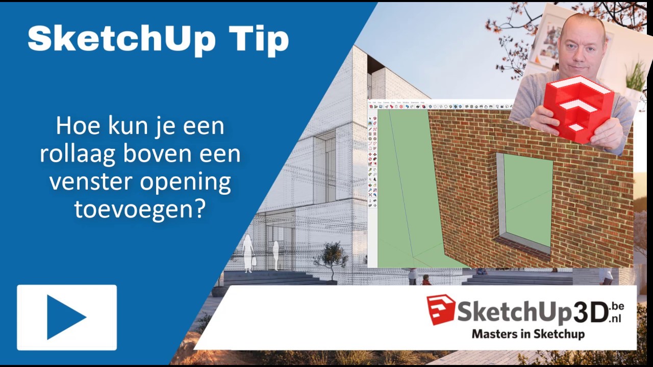 🏷️Hoe kun je een rollaag boven een venster opening toevoegen?💎 #SketchUp #Tip #122