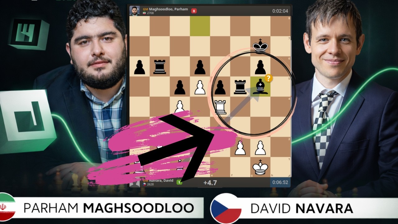 David Navara vs Parham Maghsoodloo | Prague Chess Festival 2026 - Chycená věž!!