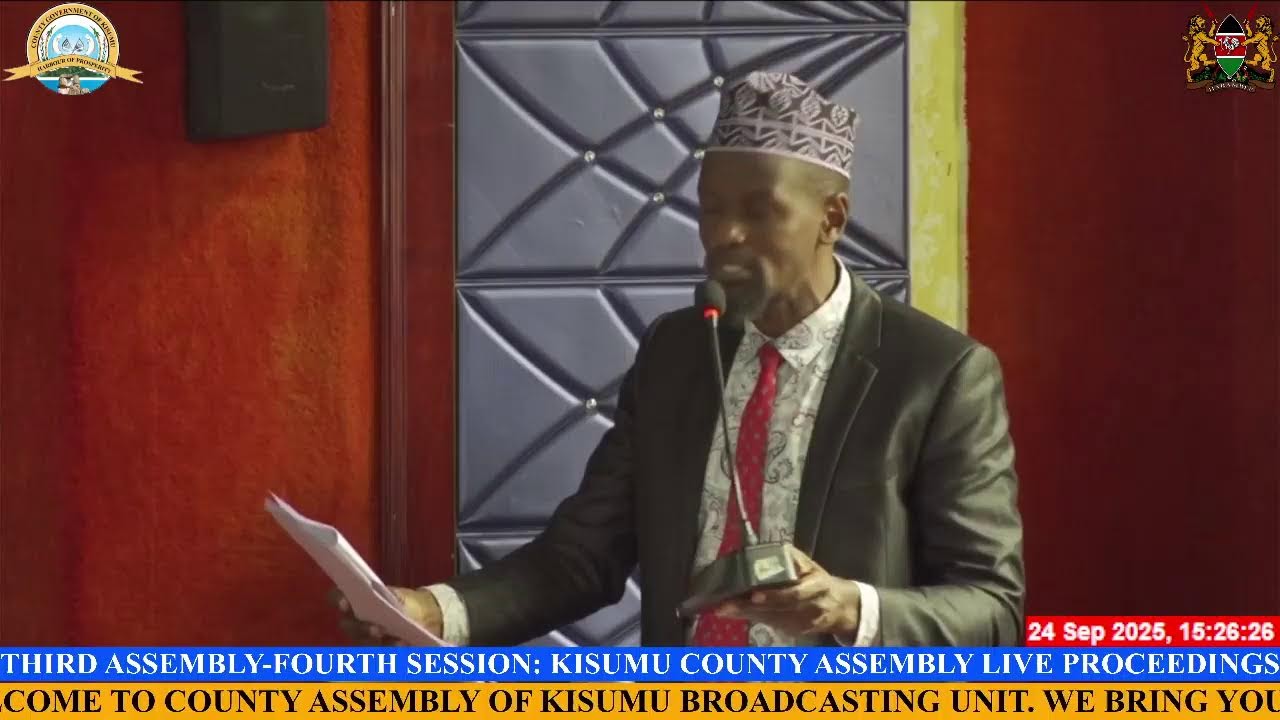 KISUMU COUNTY ASSEMBLY LIVE PROCEEDINGS OF WEDNESDAY 24TH SEPTEMBER, AT 2:30 P.M