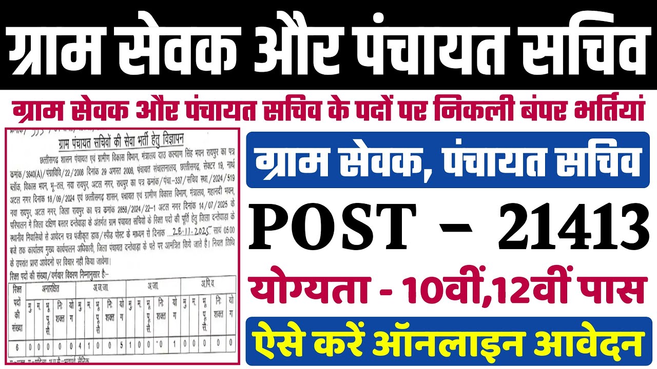 Gram Panchayat Recruitment 2026 | Gram Panchayat Vacancy 2026 | Panchayat Sachiv, Clerk, Gram Sev...