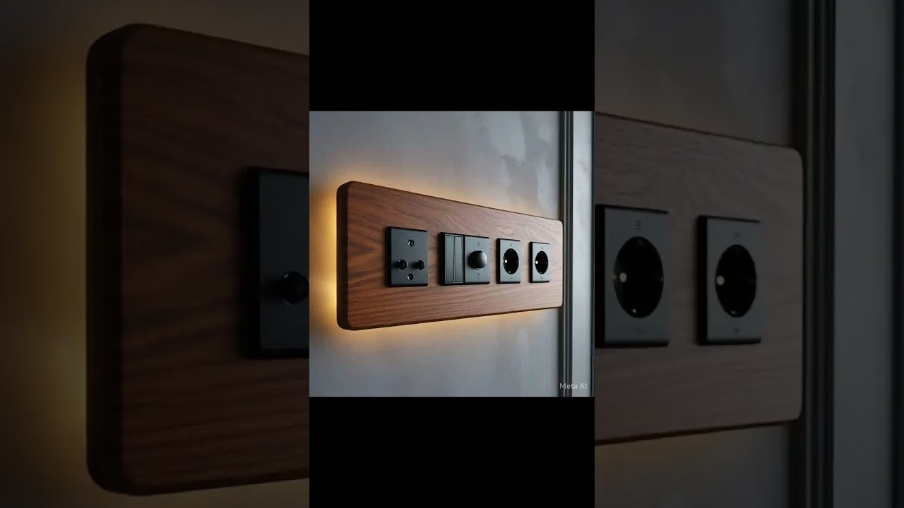 Wooden Luxury Light Fitted Switch Board.. #skills #electrician #interiordesign #switchboard