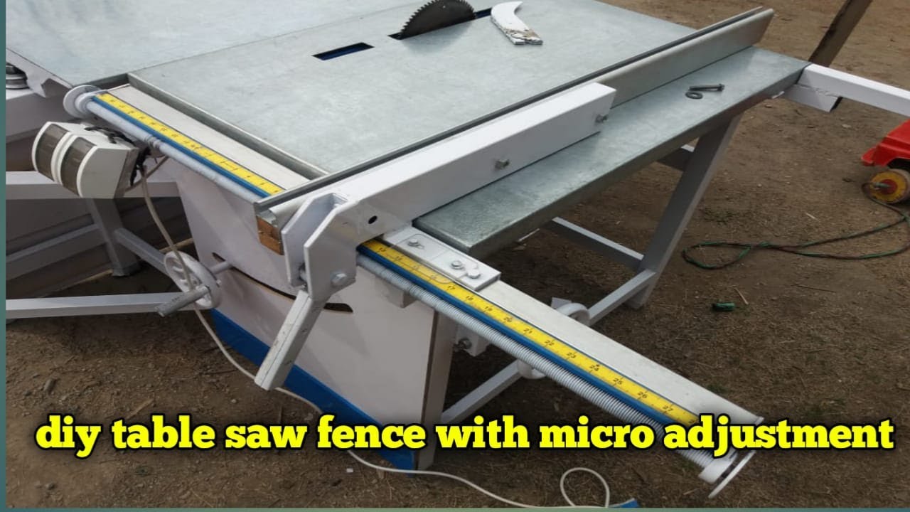 table saw fence with micro adjusting