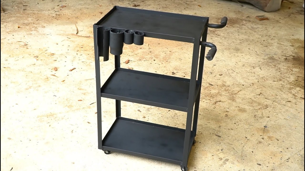 Building a welding cart out of an old freezer and angle iron