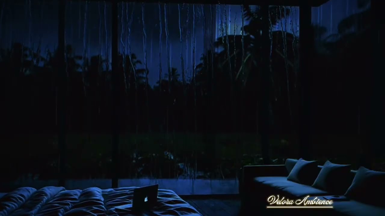Deep Sleep Tonight 🌧️ Calm Rain in a Dark Cozy Room