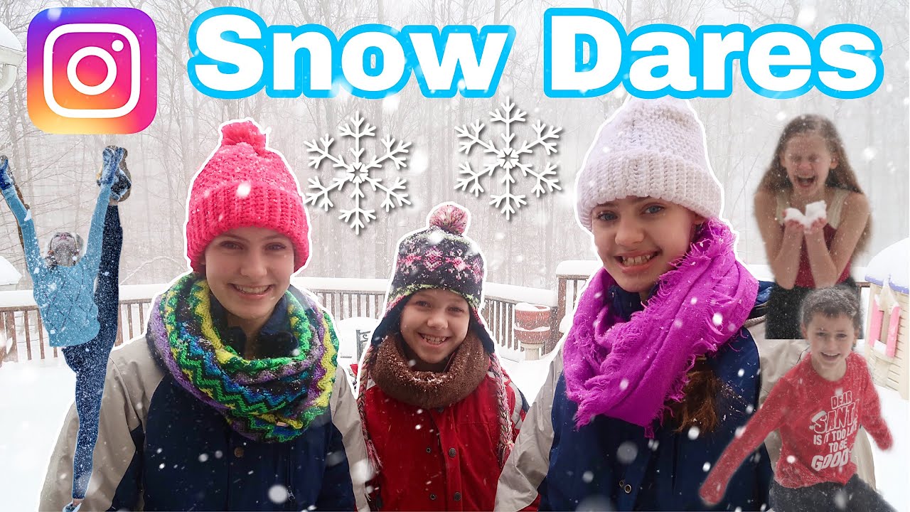 CRAZY DARES in the FREEZING SNOW! *with 4 Siblings*