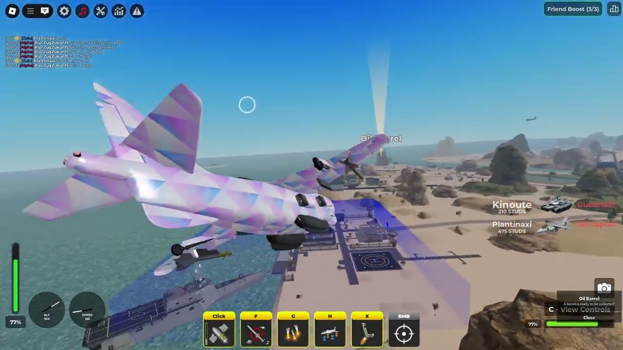 Destroying War Tycoon server with the Harrier II