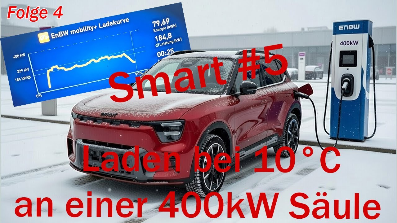 Smart #5 Brabus (Rot) Ladeleistung bei 10 Grad