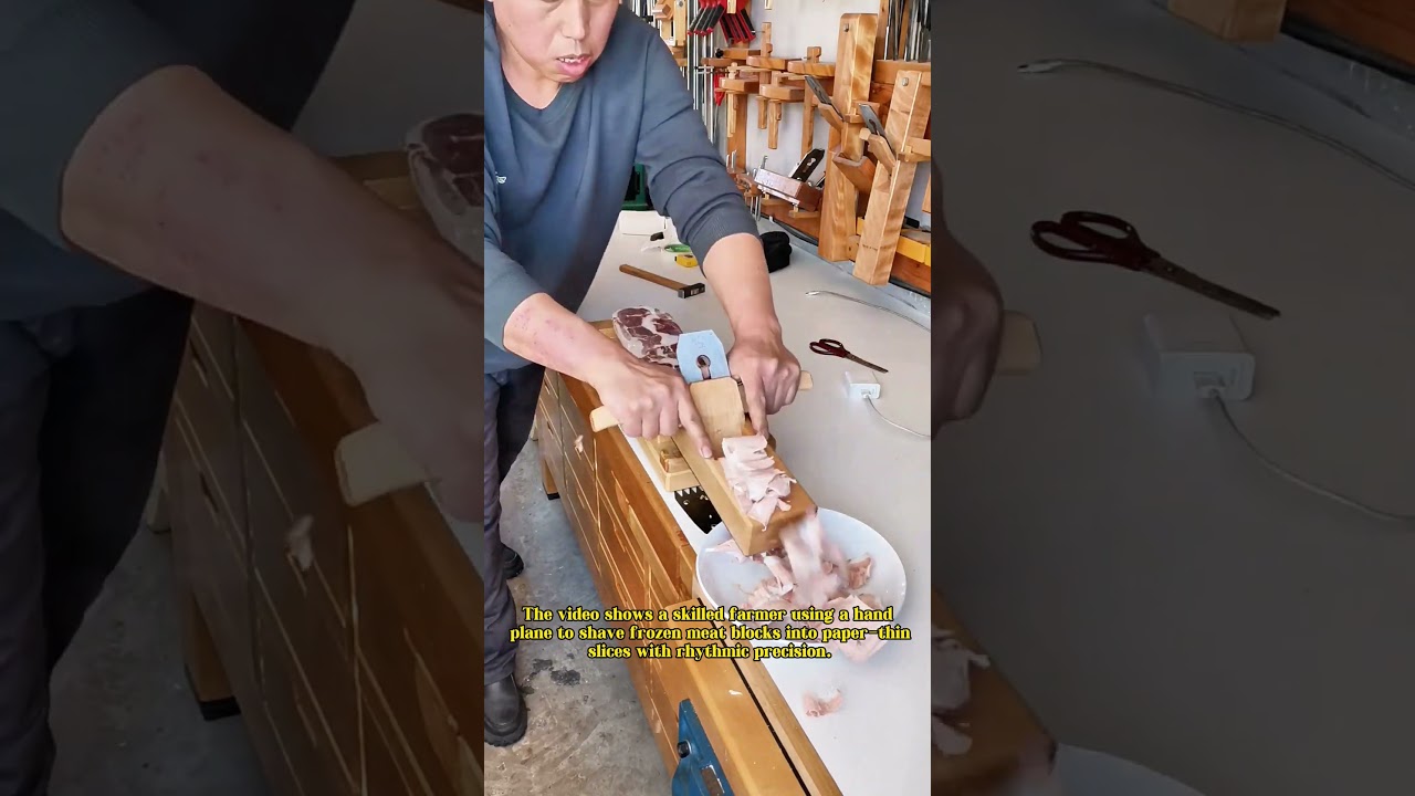 Frozen to Flawless: The Art of Hand-Slicing Perfect Meat Sheets!