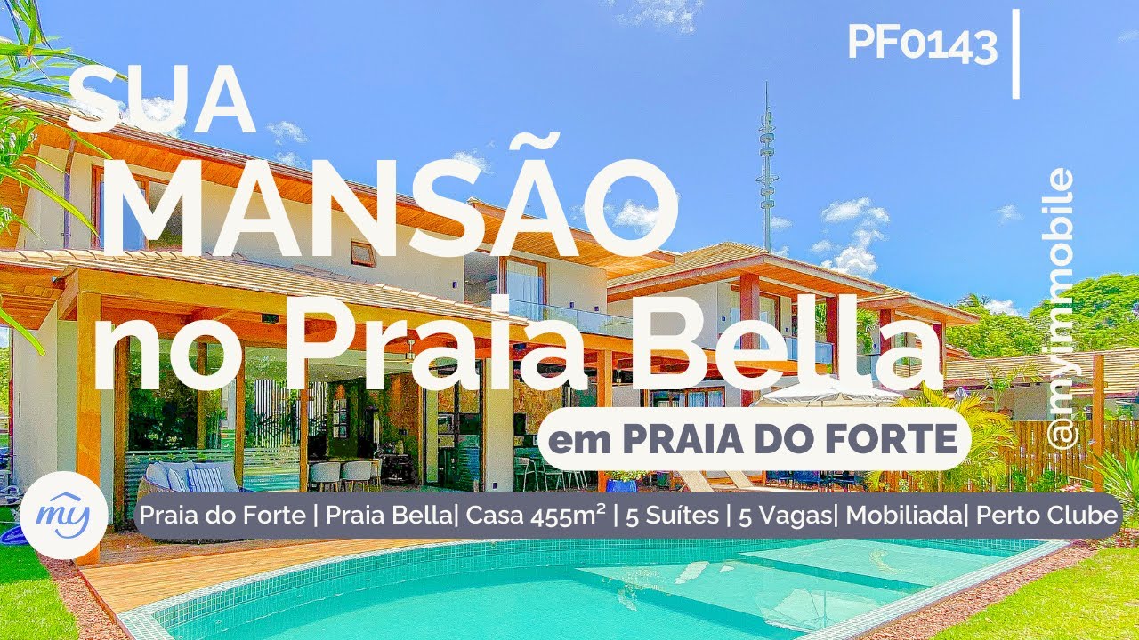 Praia do Forte | Praia Bella| Casa 455m² | 5 Suítes | 5 Vagas| Mobiliada| Perto Clube