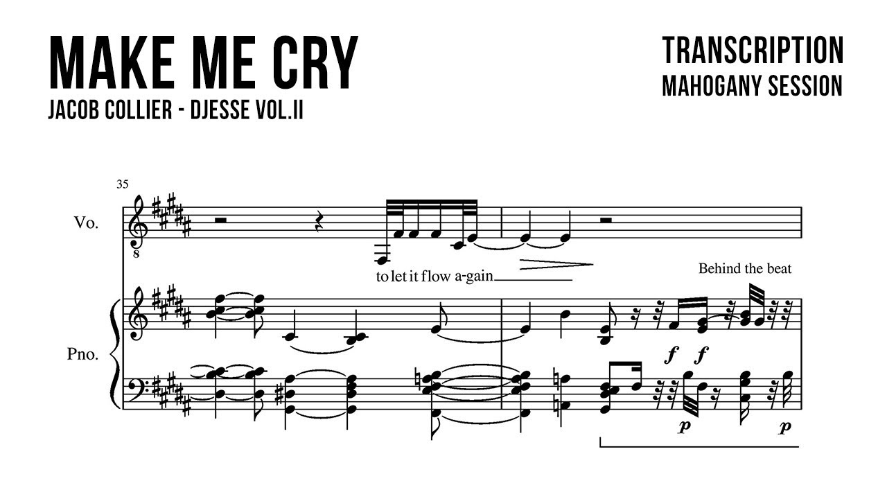 Jacob Collier - Make Me Cry | Mahogany Session (Transcription)