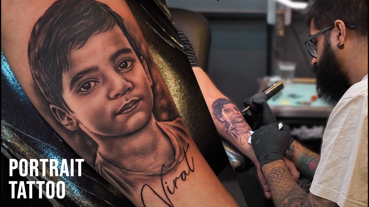 Stunning Portrait Tattoo of my Client's Son | @tattoosbyabishek