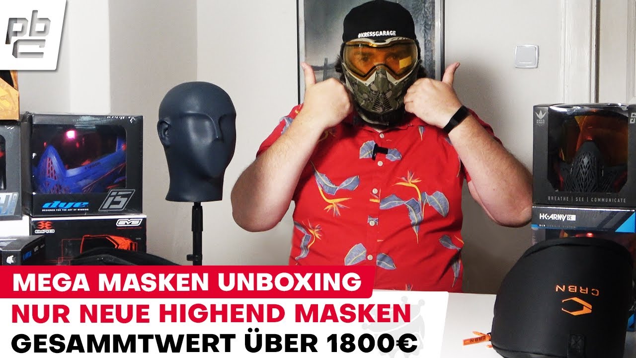 Mega Paintball Masken Unboxing Deluxe und Vorstellung Highend Push Dye Bunkerking Empire Carbon Zero